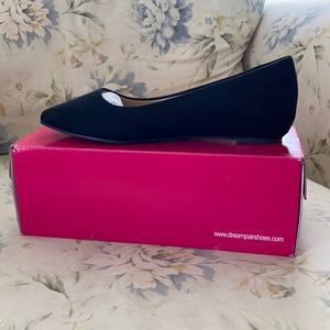 Black suede flats